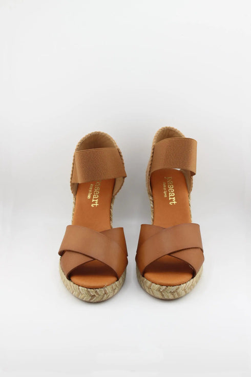 Paseart Elastic Strap Espadrille Wedge Sandals